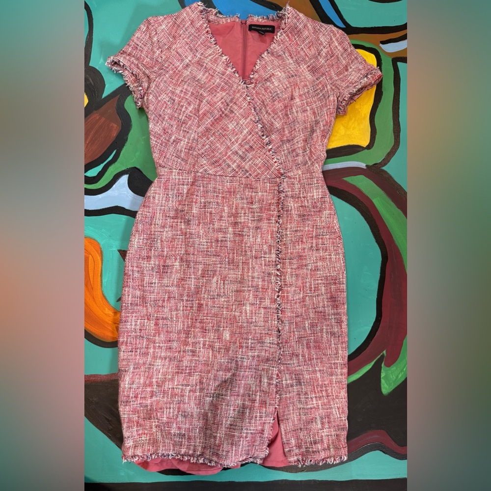 Banana Republic Pink Office Tweed Dress Size 4